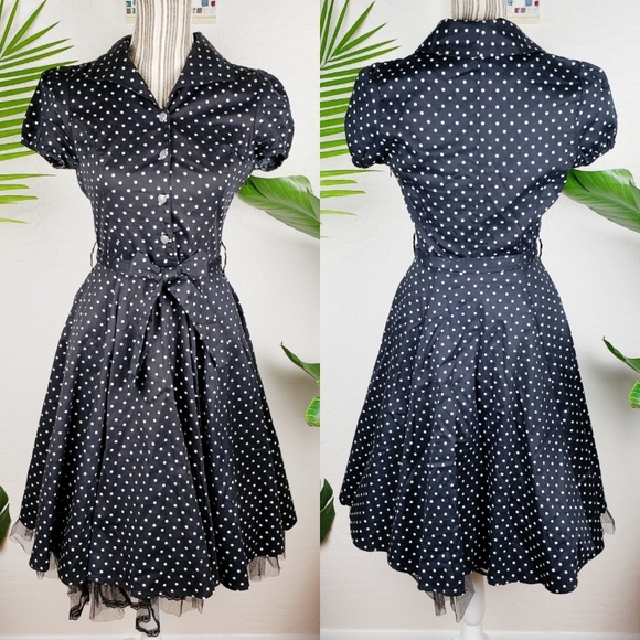 hearts and roses polka dot dress